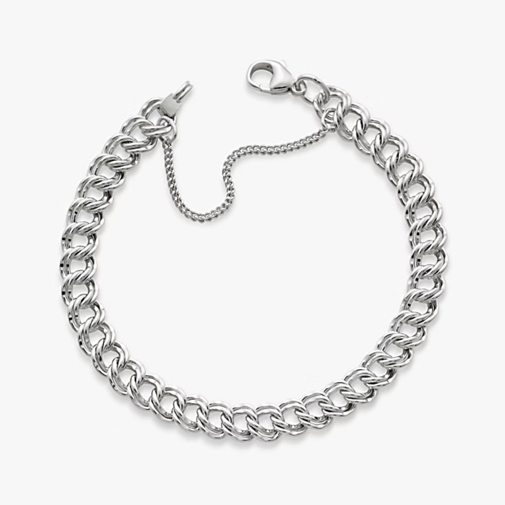James avery silver Medium Double Curb Charm Bracelet